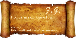 Foltinszki Gemella névjegykártya